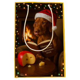 Cheese tax Vizsla dog Christmas gift bag 