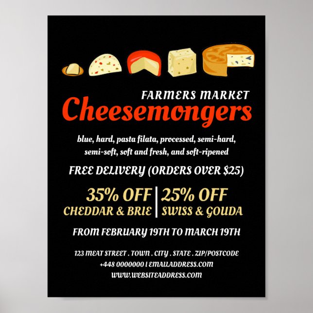Cheese Variety, Cheesemonger Advertising Poster (Framsidan)