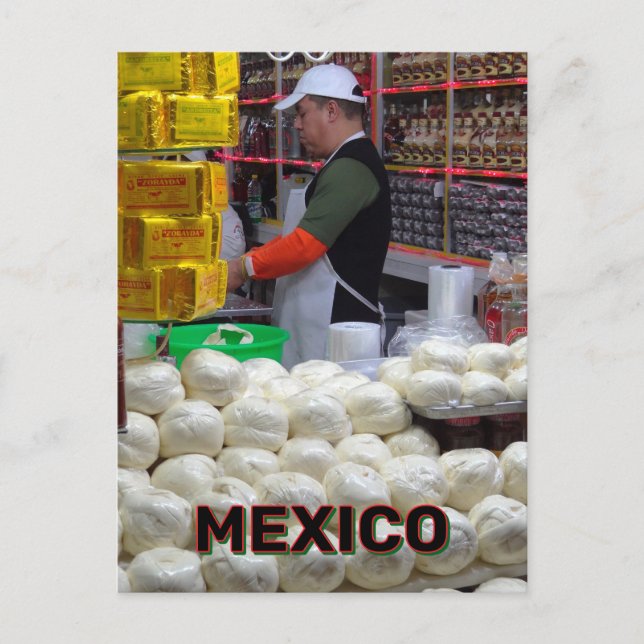 Cheese Vendor in Oaxaca, Mexiko Vykort (Framsida)