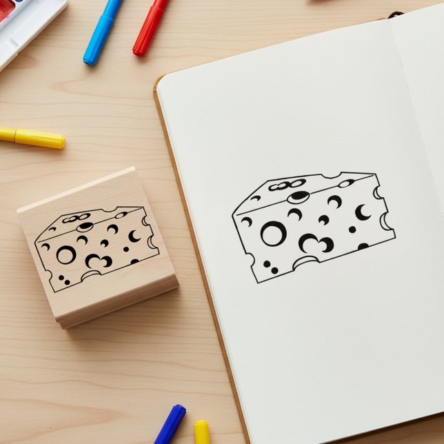Cheese Wooden Art Stamp for Crafts Stämpel (Cheese wooden art stamp 🧀)