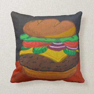 Cheeseburger 16 x 16 kvadrerar kudder kudde