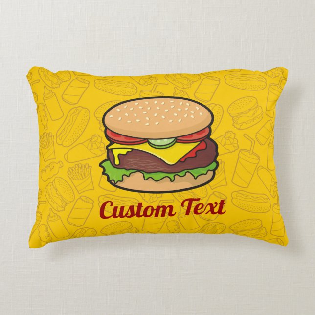 Cheeseburger accent Pillow Prydnadskudde (Framsidan)