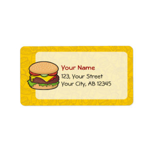 Cheeseburger Adressetikett