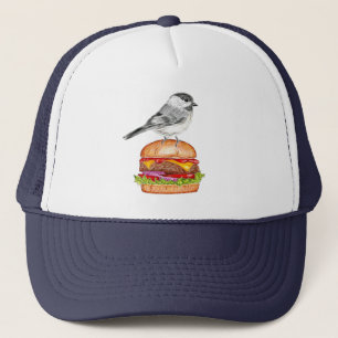 Cheeseburger Bird Sjö Tahoe Chickadee Keps