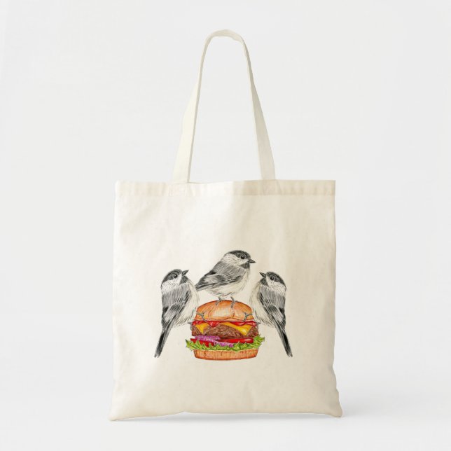 Cheeseburger Birds Mountain Chickadee Tygkasse (Framsidan)