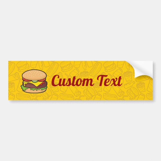 Cheeseburger Bumper Sticker Bildekal (Framsidan)