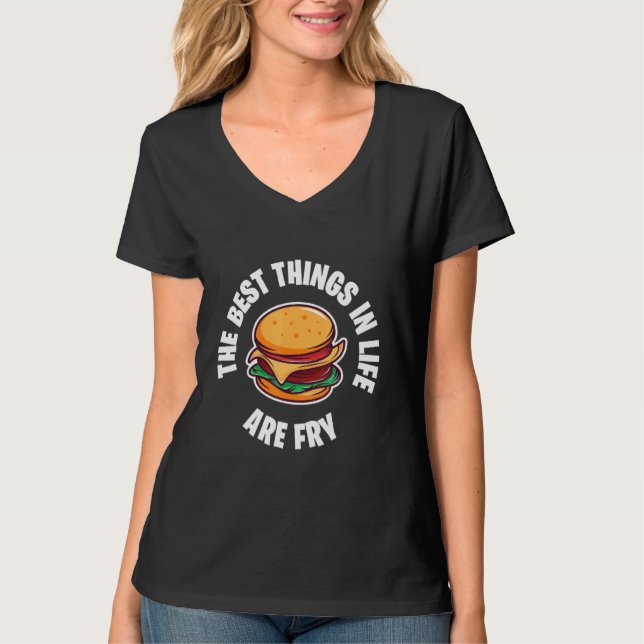 Cheeseburger Burger Best Life Junk Food Fried Foo T Shirt (Framsida)
