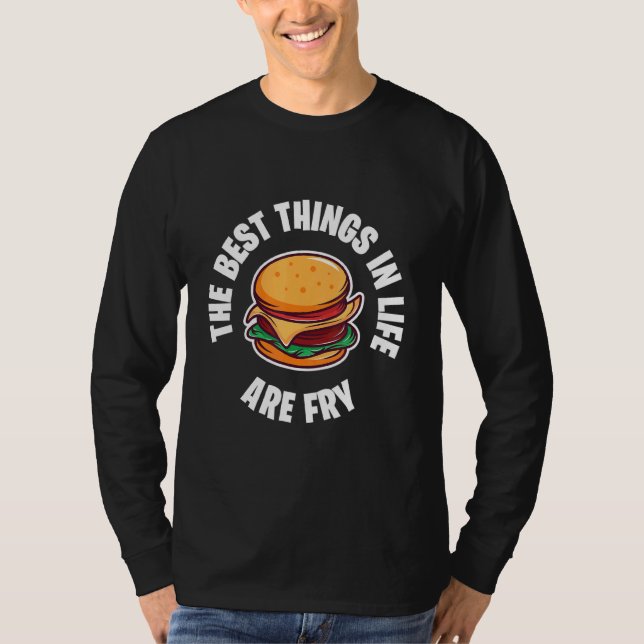 Cheeseburger Burger Best Life Junk Food Fried Foo T Shirt (Framsida)