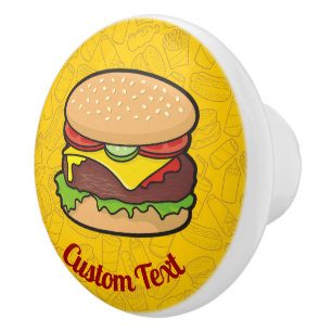 Cheeseburger Ceramic Knob Knopp