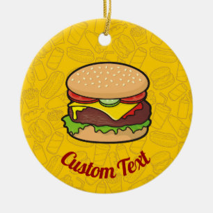 Cheeseburger Ceramic Ornament