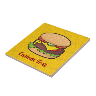 Cheeseburger Ceramic Tile Kakelplatta
