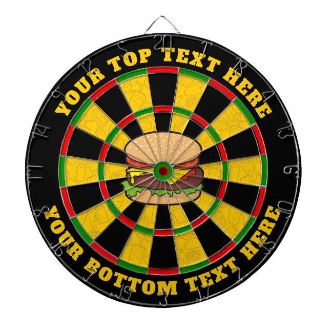 Cheeseburger Dartboard med Anpassningsbar Text Darttavla (Framsidan)