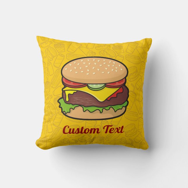 Cheeseburger Dekorativ kudde (Framsida)
