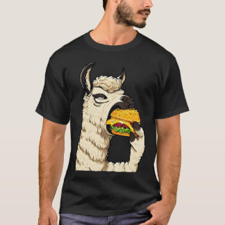 Cheeseburger eating llama friends t shirt