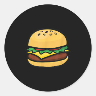 Cheeseburger Emoticon Hamburger Cheese Bbq Runt Klistermärke