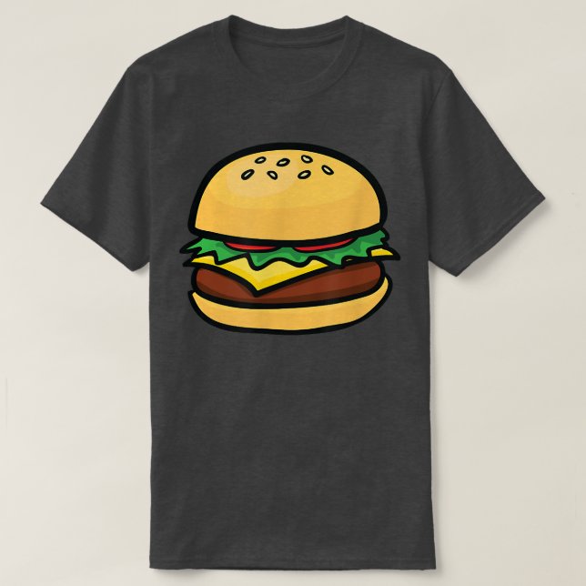 Cheeseburger Emoticon Hamburger Cheese BBQ T Shirt (Design framsida)
