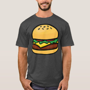Cheeseburger Emoticon Hamburger Cheese BBQ T Shirt