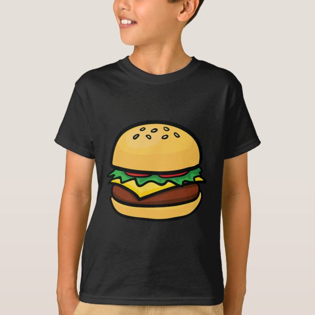 Cheeseburger Emoticon Hamburger Cheese Bbq  T Shirt (Framsida)