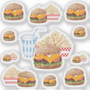Cheeseburger Fast Food Klistermärken