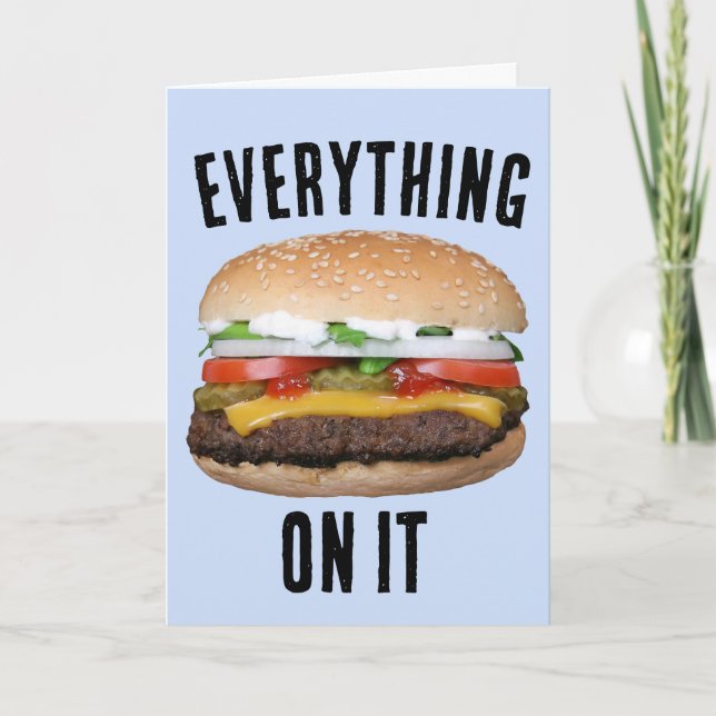 CHEESEBURGER FUNNY HAMBURGER BIRTHDAY CARD KORT (Framsida)