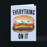 CHEESEBURGER FUNNY HAMBURGER BIRTHDAY CARD KORT<br><div class="desc">BIRTHDAY-KORT FÖR OST. ALLT PÅ DEN. INSIDLÄSNINGAR: GÅ VILD PÅ BIRTHDAY</div>