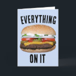 CHEESEBURGER FUNNY HAMBURGER BIRTHDAY CARD KORT<br><div class="desc">BIRTHDAY-KORT FÖR OST. ALLT PÅ DEN. INSIDLÄSNINGAR: GÅ VILD PÅ BIRTHDAY</div>