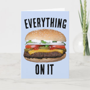 CHEESEBURGER FUNNY HAMBURGER BIRTHDAY CARD KORT