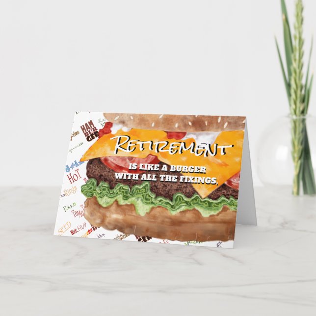 Cheeseburger Funny Pension Helgkort (Framsida)