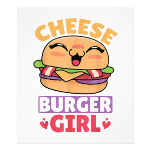 Cheeseburger Girl, Hamburger Women and Cheeseburge Fototryck