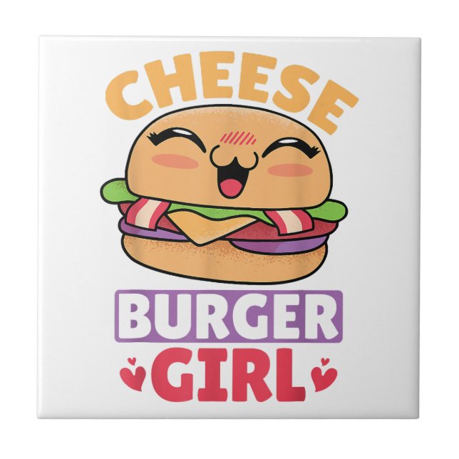 Cheeseburger Girl, Hamburger Women and Cheeseburge Kakelplatta (Framsidan)