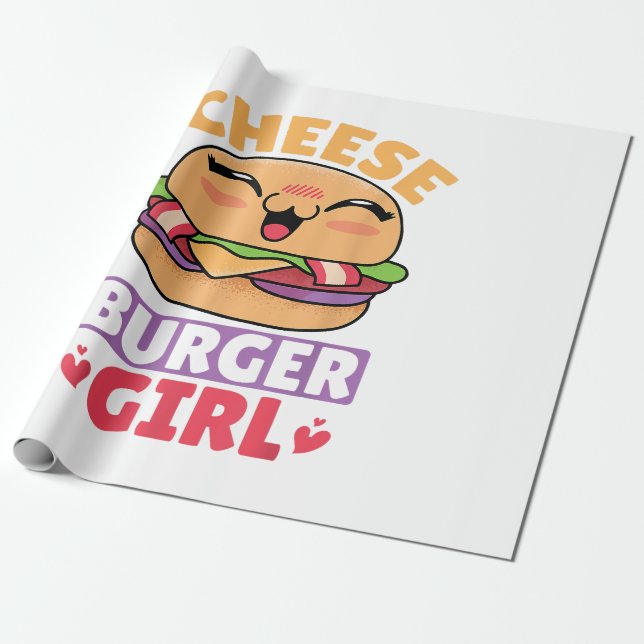 Cheeseburger Girl, Hamburger Women and Cheeseburge Presentpapper (Utrullad)
