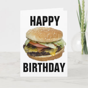 CHEESEBURGER GRATTIS PÅ FÖDELSEDAGEN GREETING CARD KORT