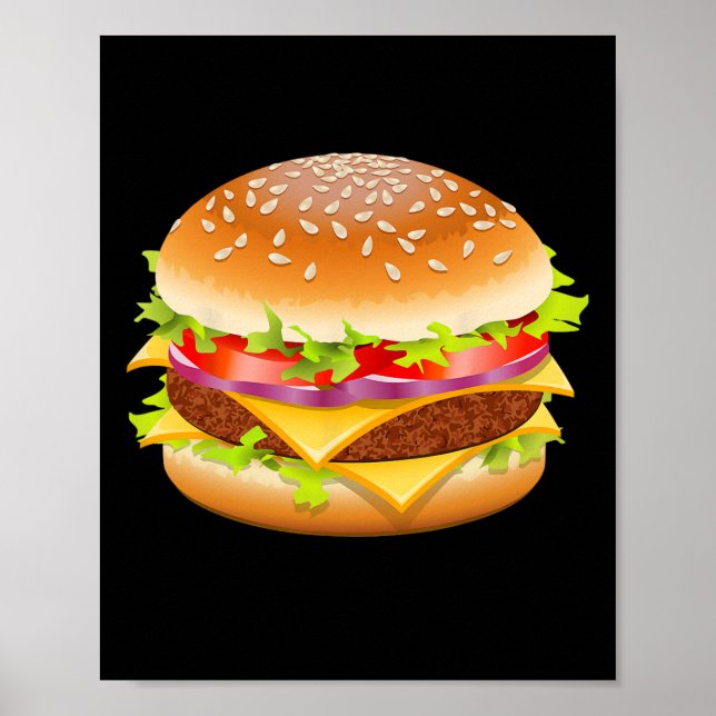Cheeseburger Hamburger Burger Funny Food Halloween Poster (Framsidan)