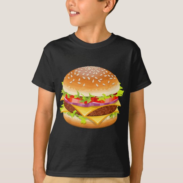 Cheeseburger Hamburger Burger Funny Food Halloween T Shirt (Framsida)