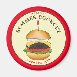 Cheeseburger Hamburger Burger Picnic Barbecue BBQ Magnet