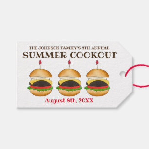 Cheeseburger Hamburger Burger Picnic Barbecue BBQ Presentetikett