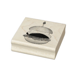 Cheeseburger Hamburger Cheese Burger Bun Stämpel