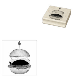 Cheeseburger Hamburger Cheese Burger Bun Stämpel