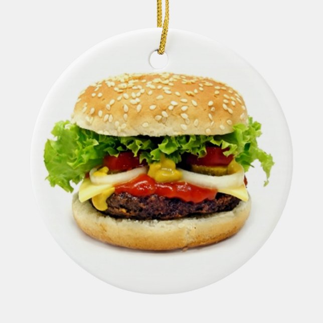 Cheeseburger Julgransprydnad Keramik (Framsidan)