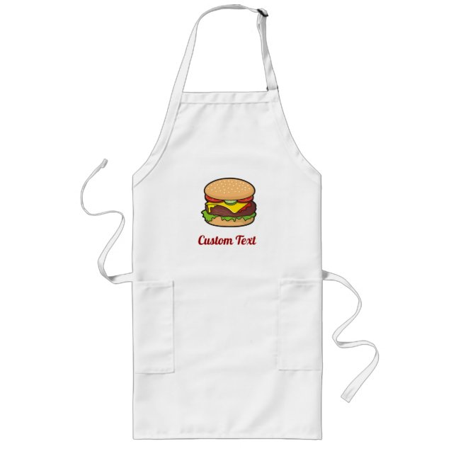Cheeseburger Long Apron Långt Förkläde (Framsidan)