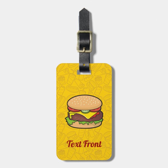 Cheeseburger Luggage Tag Bagagebricka (Vertikal Framsida)