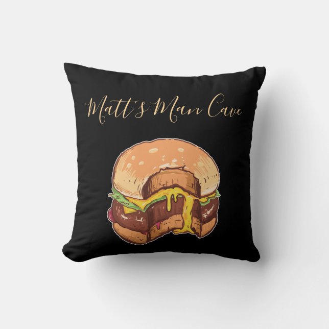 Cheeseburger Man Cave Kudde (Framsida)