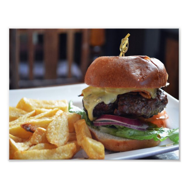 Cheeseburger Meal in London Photo Print Fototryck (Framsidan)