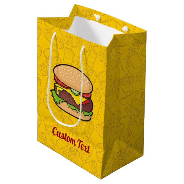 Cheeseburger Medium Gift Bag (Framsidan Vinklad)
