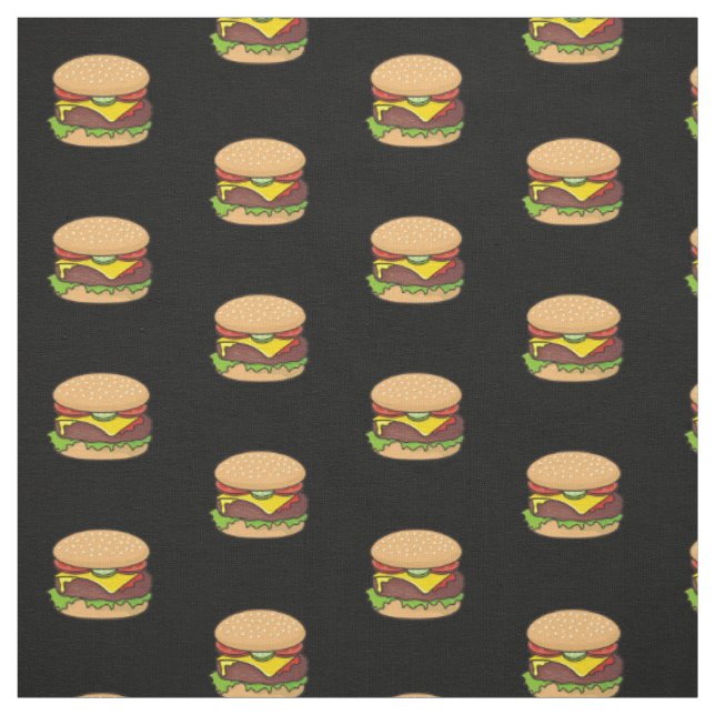 Cheeseburger Mönster Tyg (Provkarta)