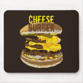 Cheeseburger Mörk Mousepad Musmatta