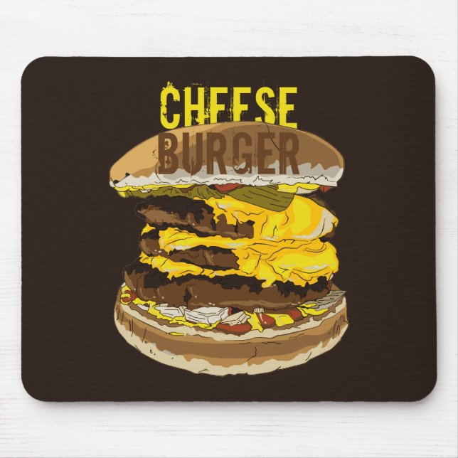 Cheeseburger Mörk Mousepad Musmatta (Framsidan)