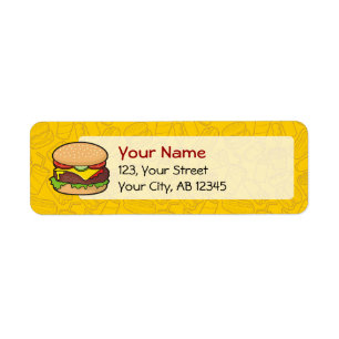 Cheeseburger Returadress Etikett