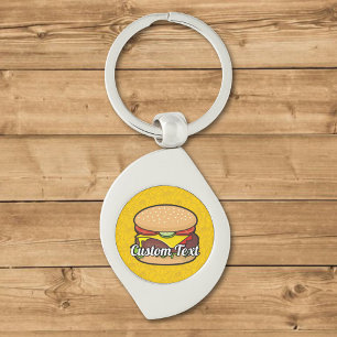 Cheeseburger Swirl Silverfärgad Nyckelring