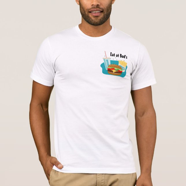 Cheeseburger T-shirt med Fries & Drink (Framsida)